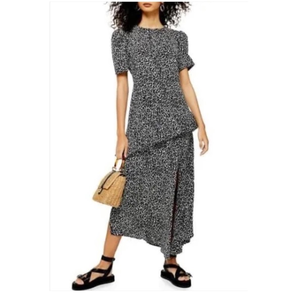 Topshop Dresses & Skirts - Topshop Ruffle Midi Dress | Black & White | US 12